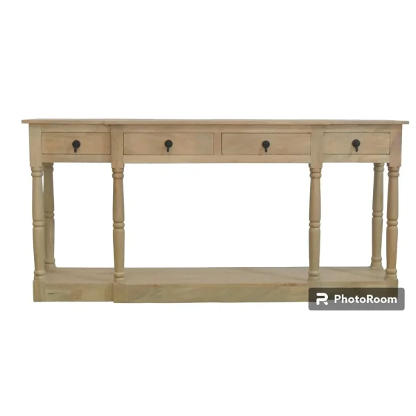 Modern Coastal 4 Drawer Breakfront Console Table - Image 3