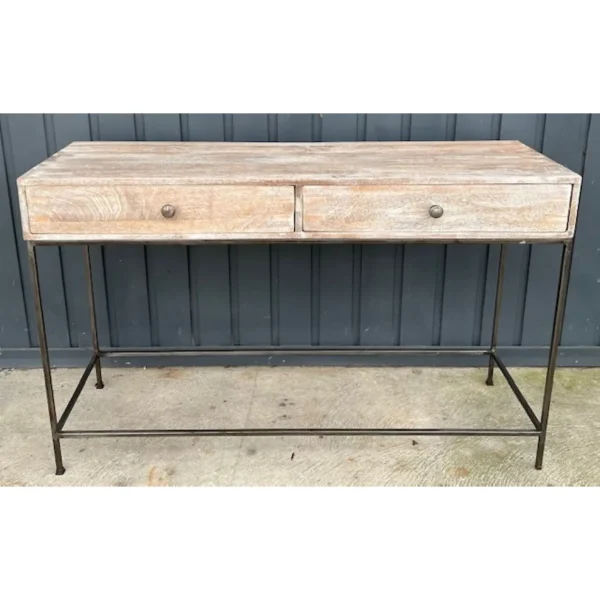 Coastal Whitewashed Console Table - Image 4
