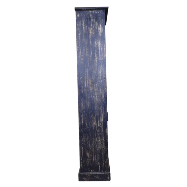 Country Farmhouse Tall Black Mango Wood Wine Cabinet - Image 3