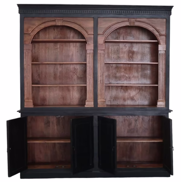 Classic Roman Door Double Arch Library Bookcase - Image 4