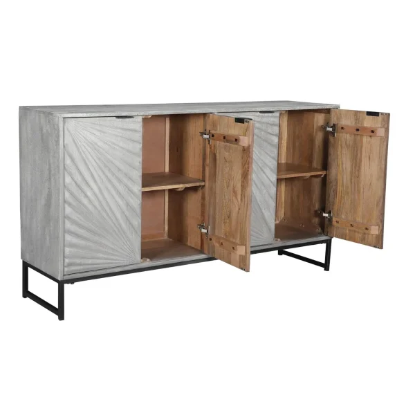 Coastal Gray Chevron Mango Wood Sideboard - Image 3