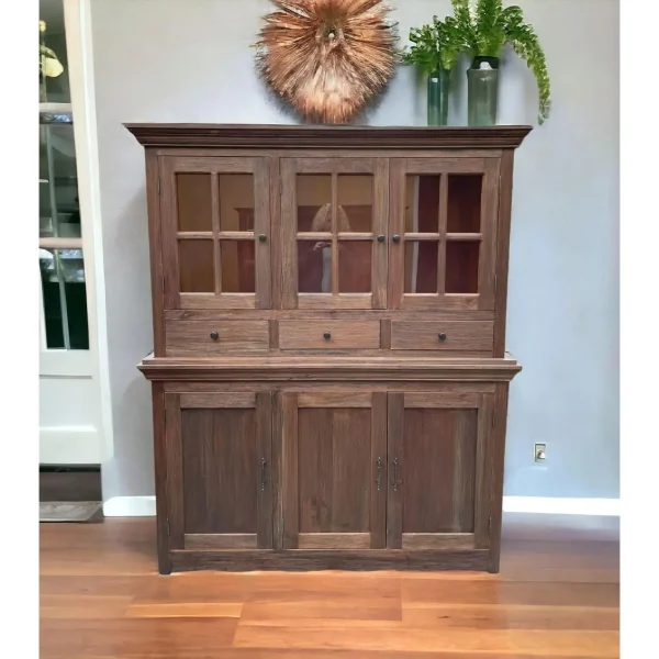 Farmhouse Dark Wood Hutch - Image 3