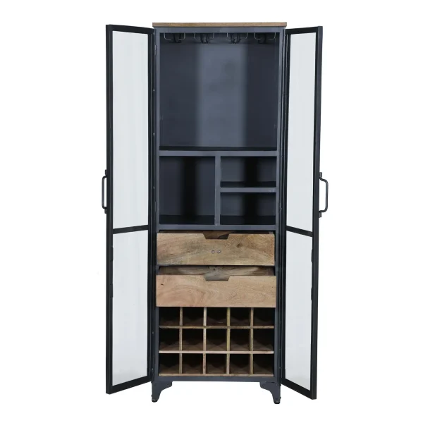 Urban Industrial Black Iron Liquor Cabinet - Image 3