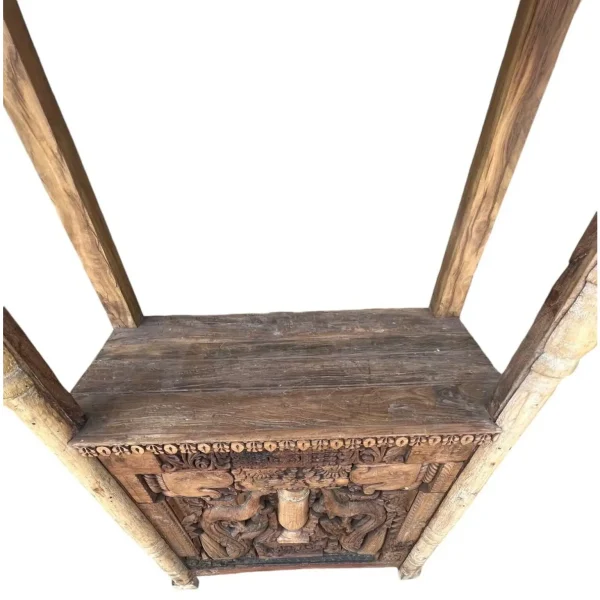 Carved Wood Elephant Bar Cabinet - Image 3