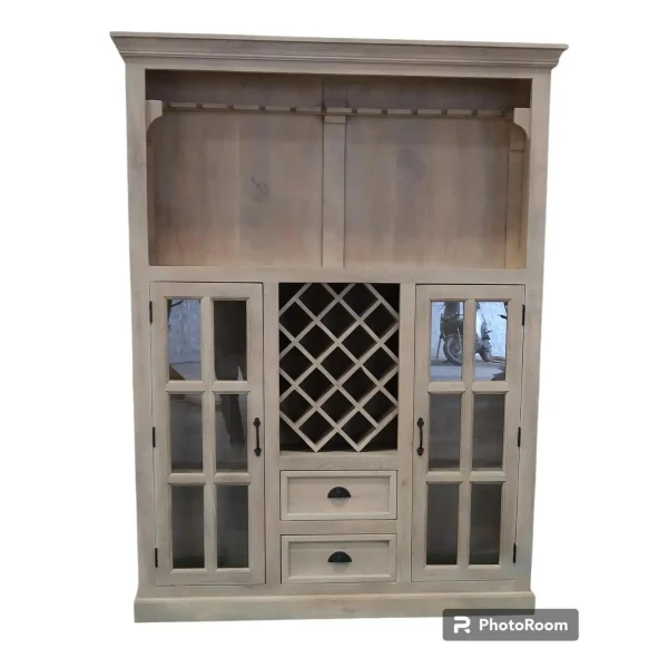 Cape Cod Mango Wood Wine Bar Cabinet - Image 3