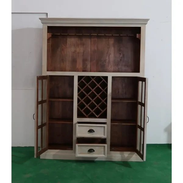 Contemporary Iron Butterfly Cape Cod Coastal Wine Rack Cabinet - Image 3