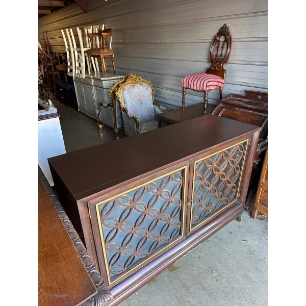 Maitland Smith Gilded Mirrored Cabinet - Image 3