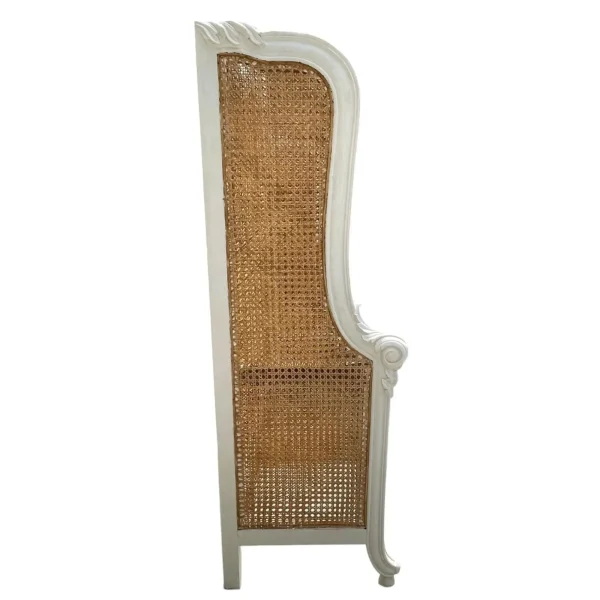 French Regency King Cane Headboard – White Mahogany Wraparound - Image 3