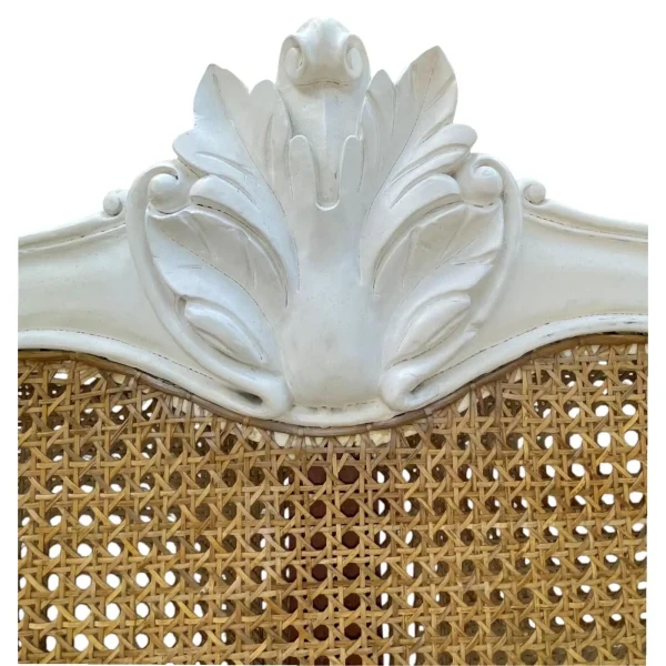 French Regency Queen Cane Headboard – White Mahogany Wraparound - Image 3