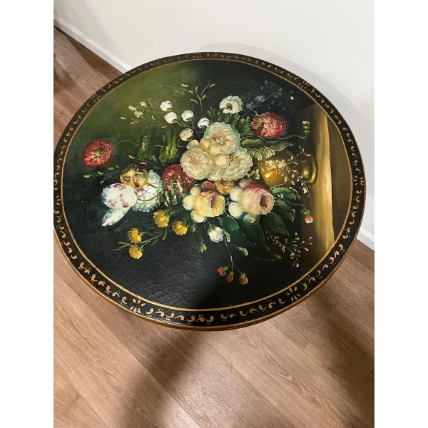 Antique Regency Mache Pedestal Table - Image 3