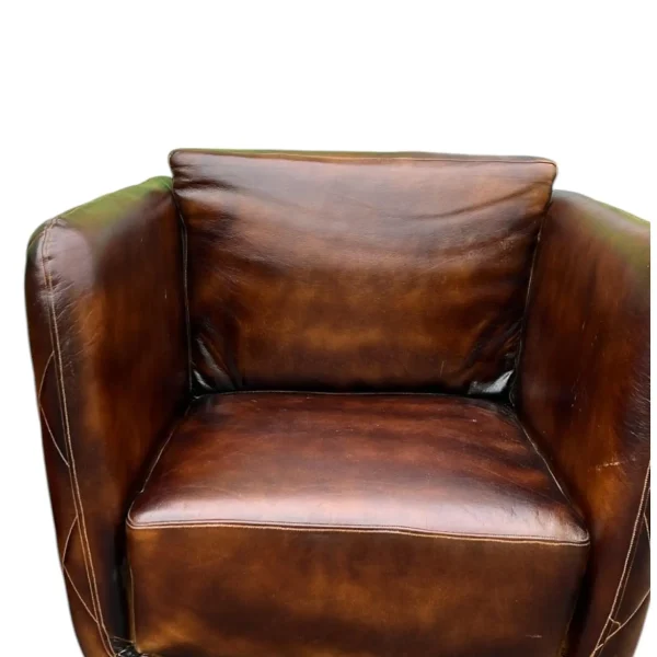 1970s Faux Leather Quilted Club Chairs- Set of 2 - Image 3