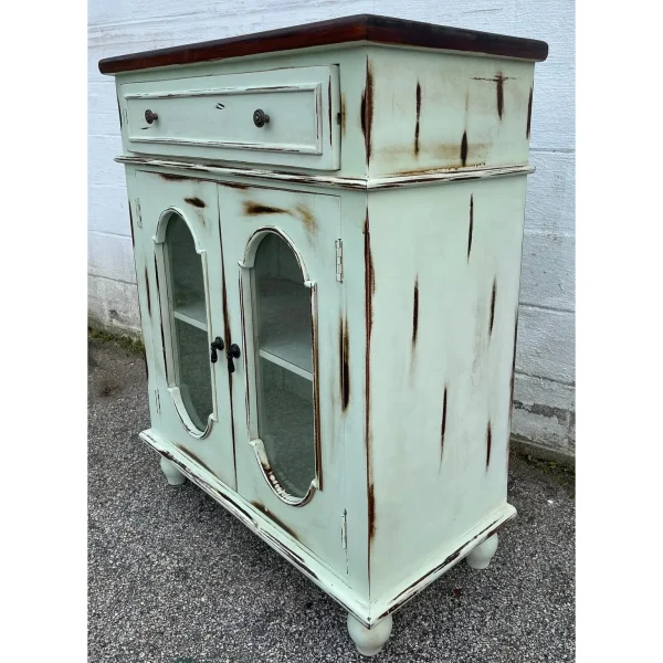 Coastal Boho Glass Door Credenza - Image 4