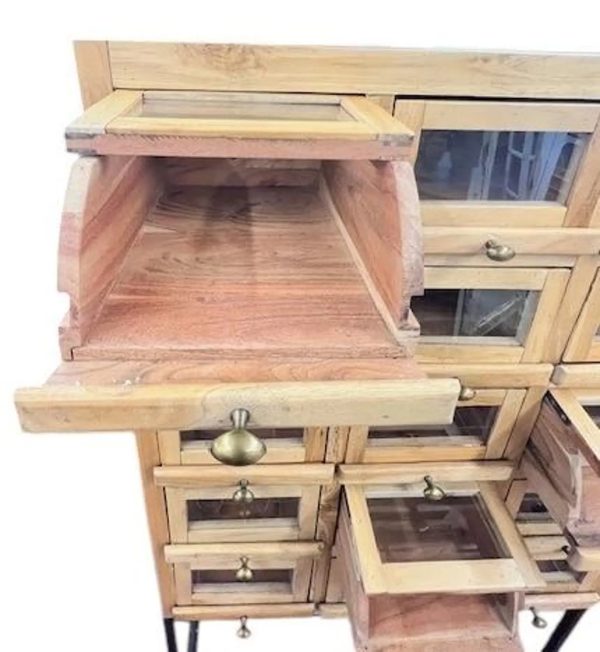 Industrial Teak Sneaker Cabinet - Image 4