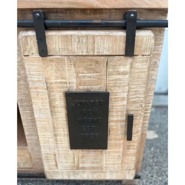 Industrial Iron & Wood Media Cabinet - Image 4