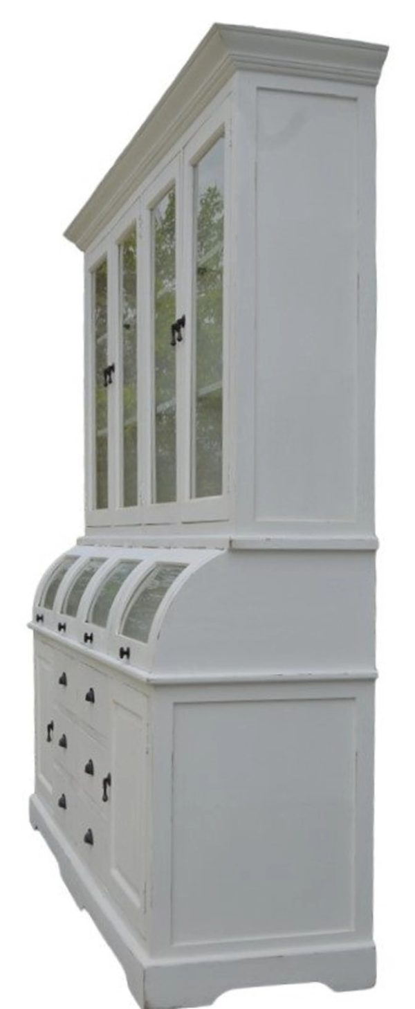 Farmhouse Distressed White Kitchen Pantry - Image 4