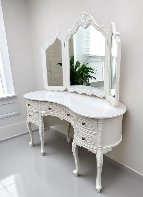 Shabby Chic French King Louis Vanity Desk - Image 5