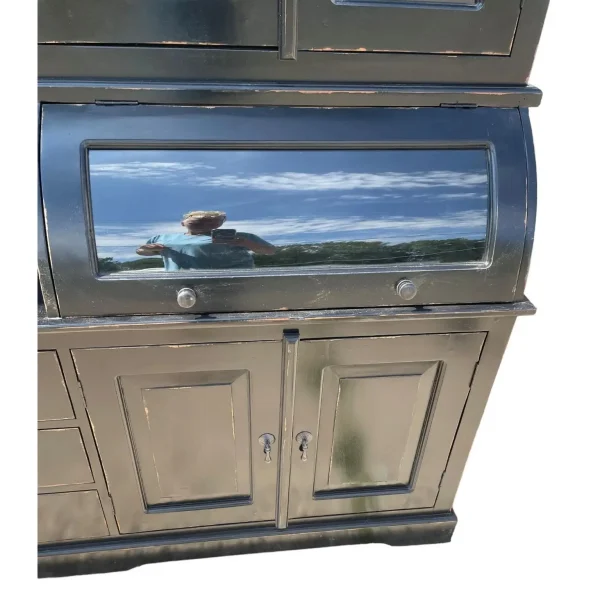 Distressed Black Farmhouse Hutch - Image 4