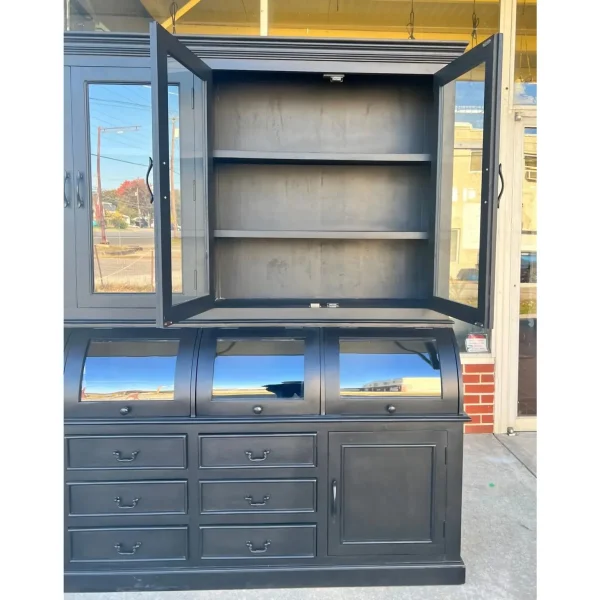 Farmhouse Black Hutch Cabinet - Image 4