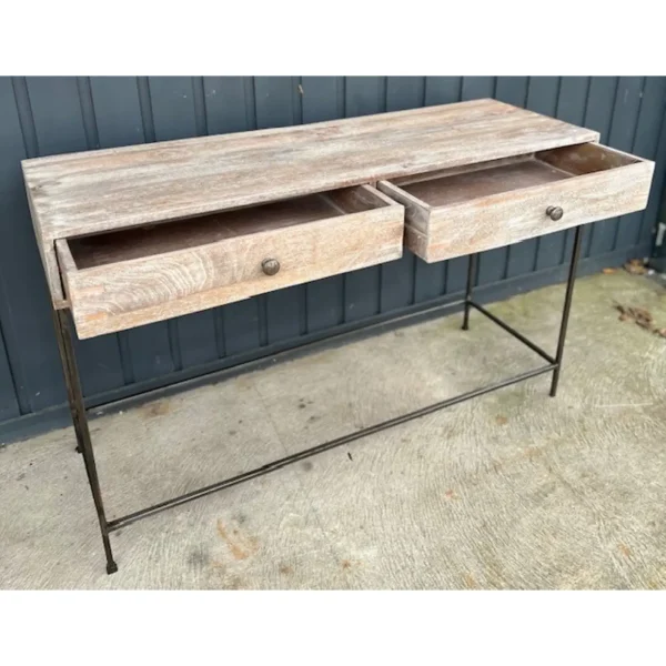 Coastal Whitewashed Console Table - Image 5