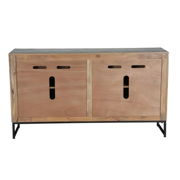 Coastal Gray Chevron Mango Wood Sideboard - Image 4