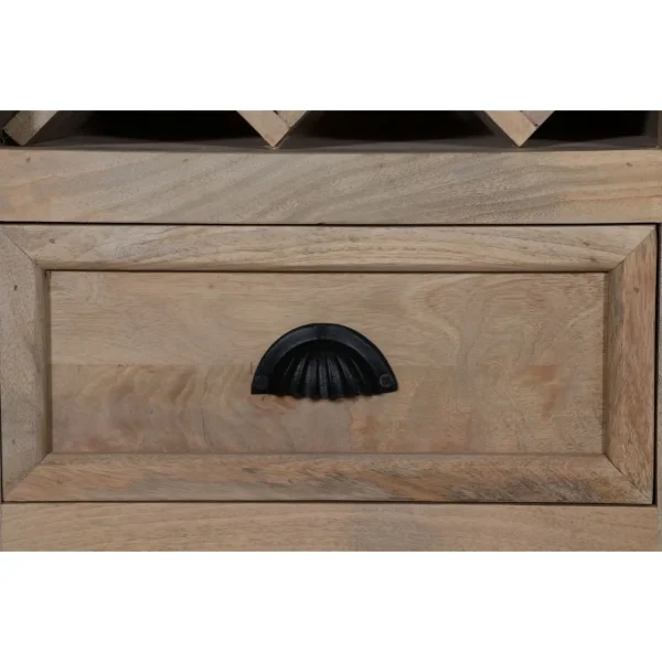 Coastal Tall Glass Door Wine Rack Cabinet - Image 4