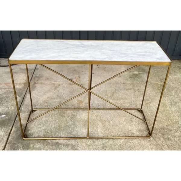 Gold Geometric Console Table - Image 4