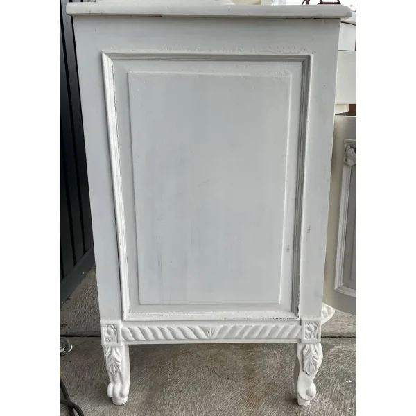 Shabby Chic Baroque White Wood Vanity Desk – Mirror Included - Image 4