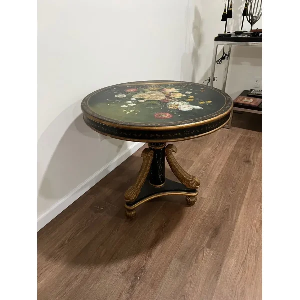 Antique Regency Mache Pedestal Table - Image 4