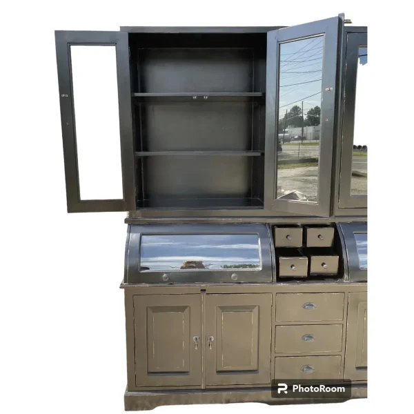 Distressed Black Farmhouse Hutch - Image 5