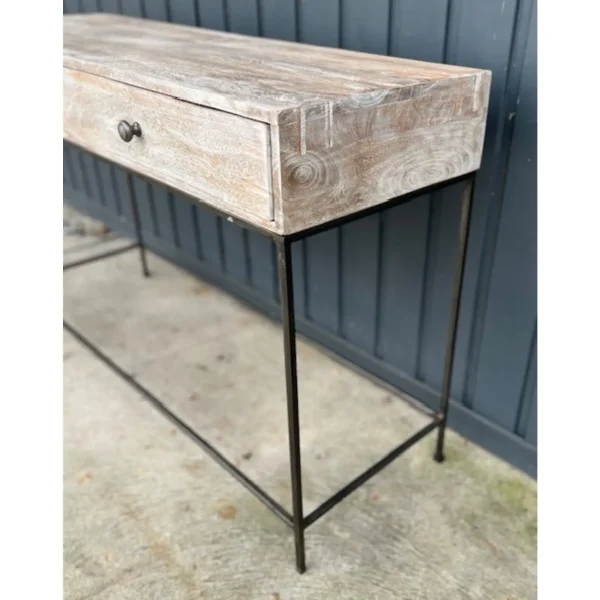 Coastal Whitewashed Console Table - Image 6