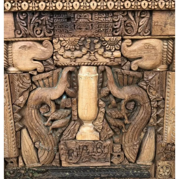 Carved Wood Elephant Bar Cabinet - Image 5