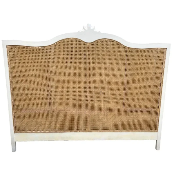 French Regency King Cane Headboard – White Mahogany Wraparound - Image 5