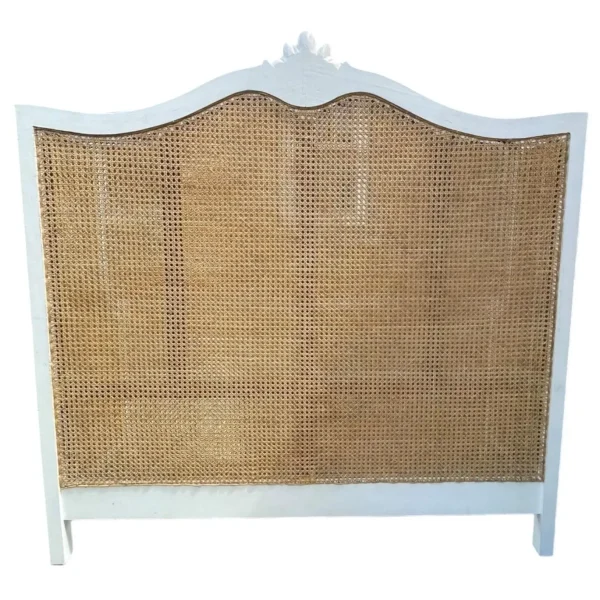 French Regency Queen Cane Headboard – White Mahogany Wraparound - Image 5