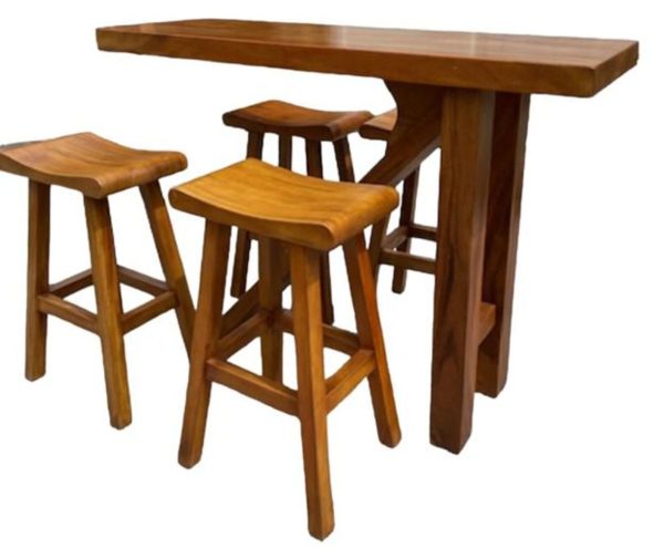 Outdoor Teak Bar Counter Set - Image 5