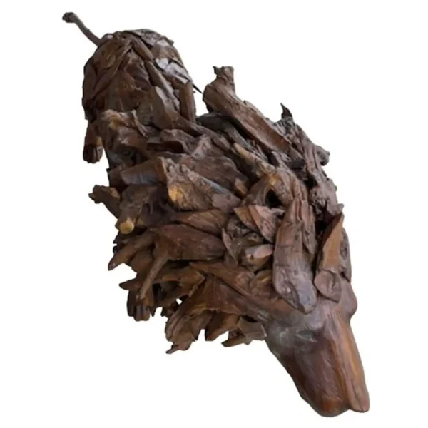 9' Life-Size Teak Walking Lion Statue – Safari Yard Decor - Image 5