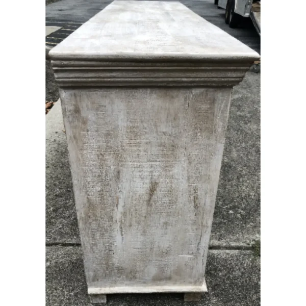 Contemporary Coastal White Driftwood Media Credenza - Image 6