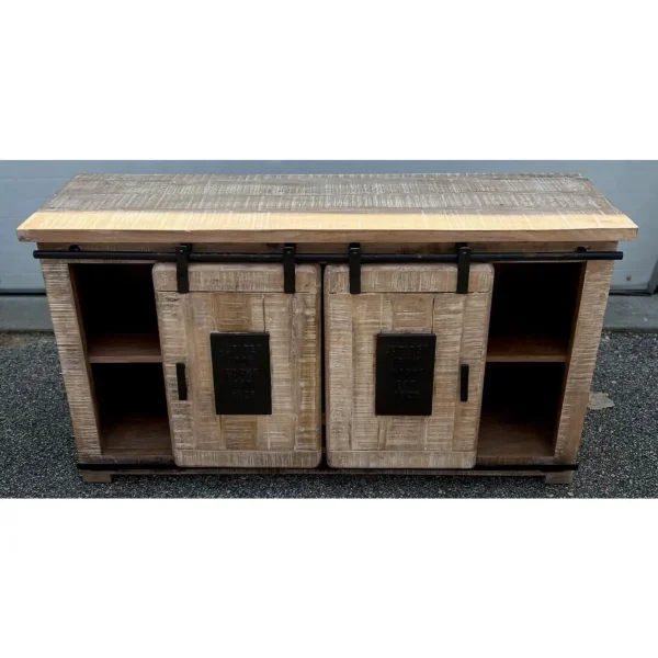 Industrial Iron & Wood Media Cabinet - Image 6