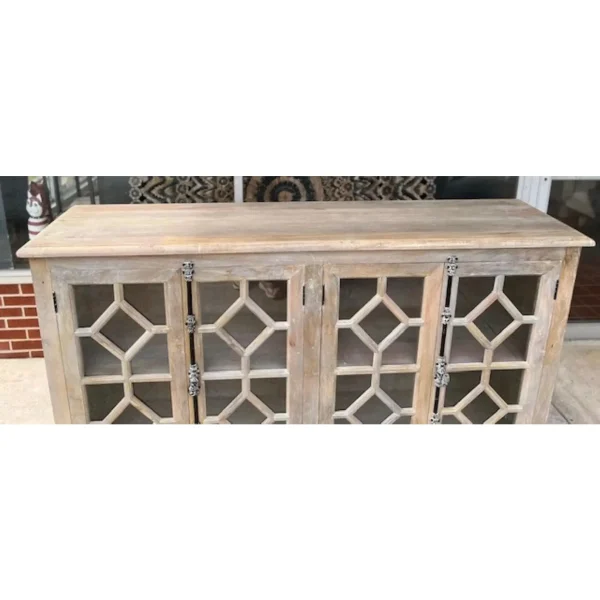Coastal Driftwood Glass Door Credenza - Image 6
