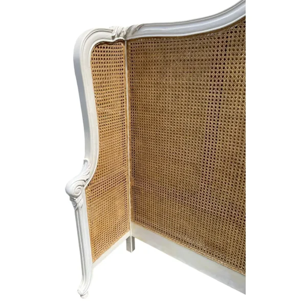 French Regency King Cane Headboard – White Mahogany Wraparound - Image 6