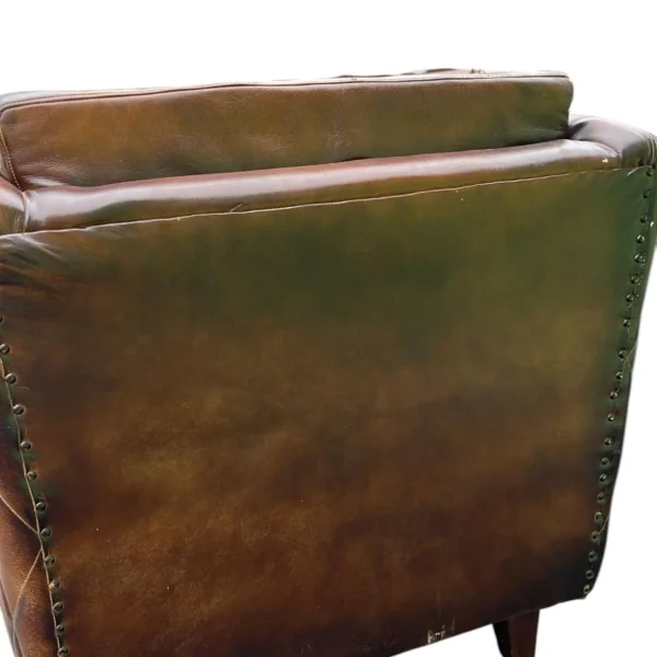 1970s Faux Leather Quilted Club Chairs- Set of 2 - Image 6