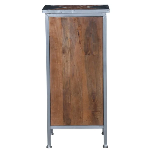 Southwest Industrial Chic Small Narrow Iron Chest of 5 Drawers - Image 6
