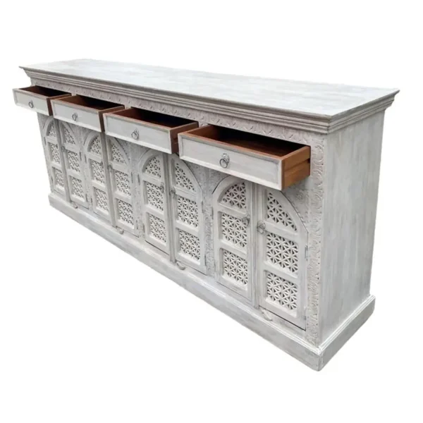 Whitewashed Gothic Credenza - Image 7