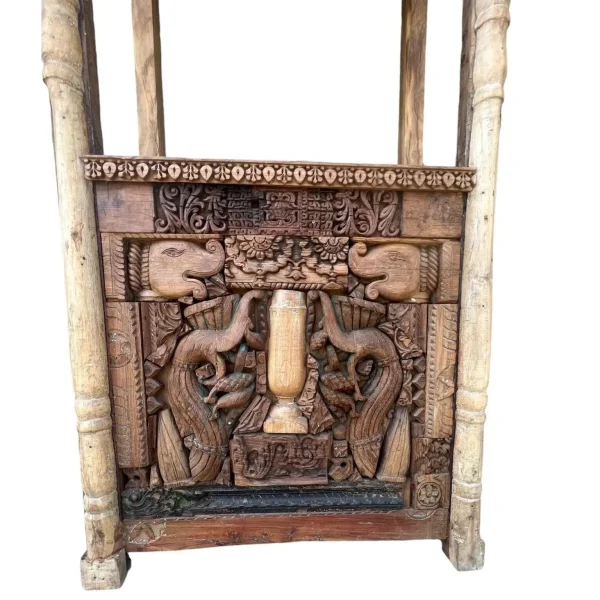 Carved Wood Elephant Bar Cabinet - Image 7