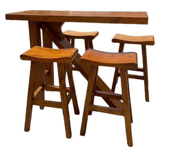 Outdoor Teak Bar Counter Set - Image 7