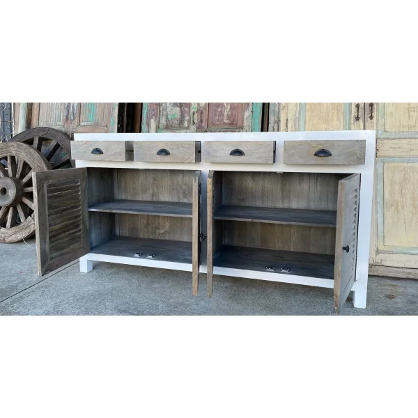 Coastal Beach House Shutter Door Media Credenza - Image 7
