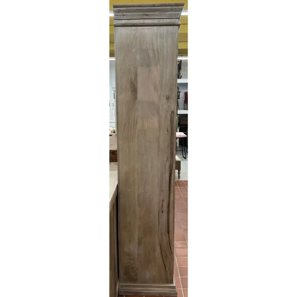 French Country Glass Door Vitrine Driftwood Bookcase - Image 8