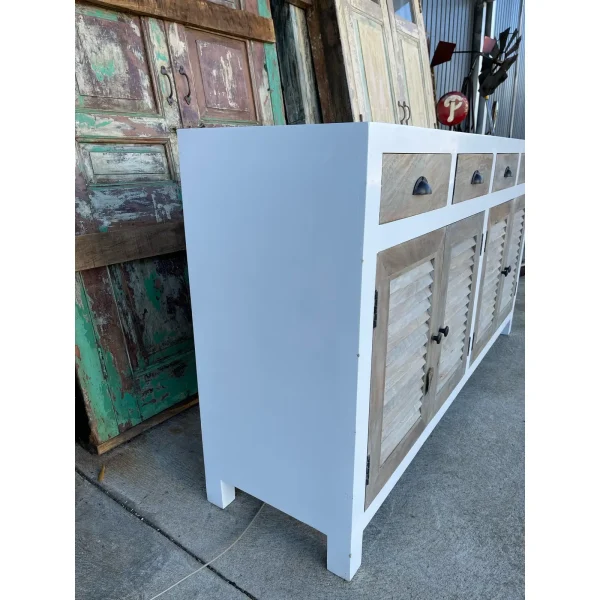 Coastal Beach House Shutter Door Media Credenza - Image 8