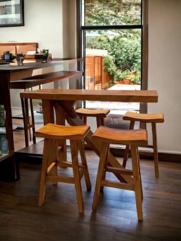 Outdoor Teak Bar Counter Set - Image 8