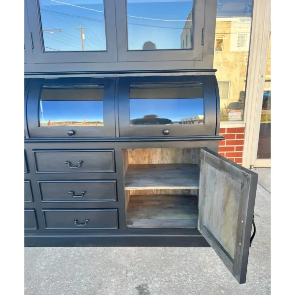 Farmhouse Black Hutch Cabinet - Image 8