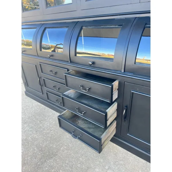 Farmhouse Black Hutch Cabinet - Image 9